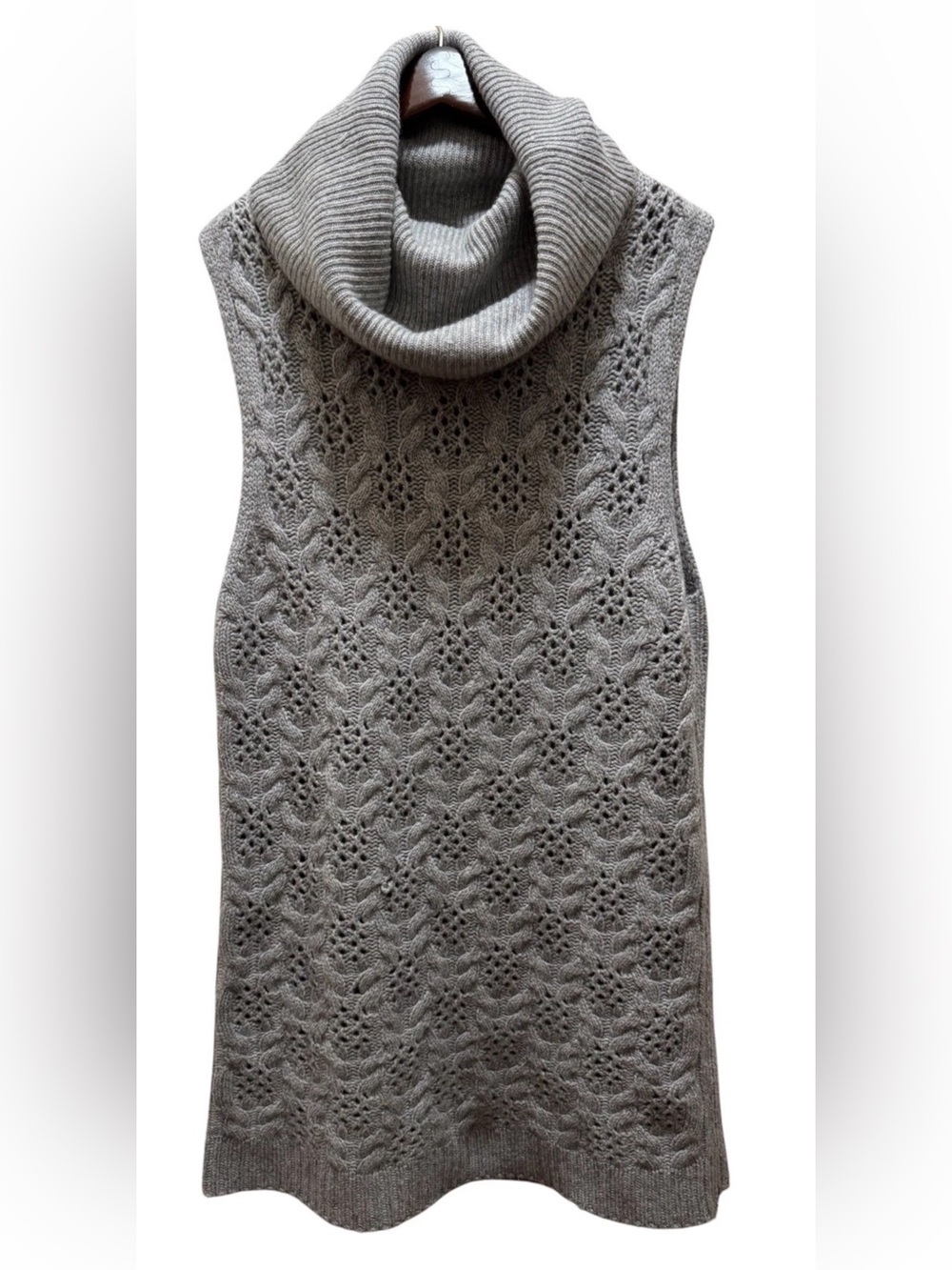 Neiman Marcus Cashmere Collection Gray Cowl Neck Sweater Dress S